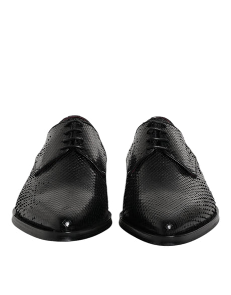 Dolce & Gabbana Black Leather Lace Up Dress Men Derby Shoes - Hilstor