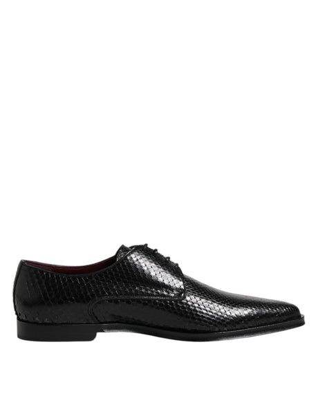 Dolce & Gabbana Black Leather Lace Up Dress Men Derby Shoes - Hilstor