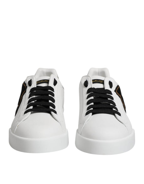 Dolce & Gabbana White DG Logo Portofino Low Top Sneakers Shoes - Hilstor