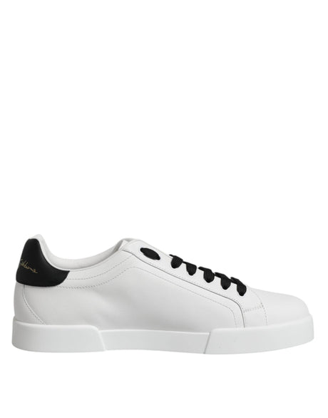 Dolce & Gabbana White DG Logo Portofino Low Top Sneakers Shoes - Hilstor