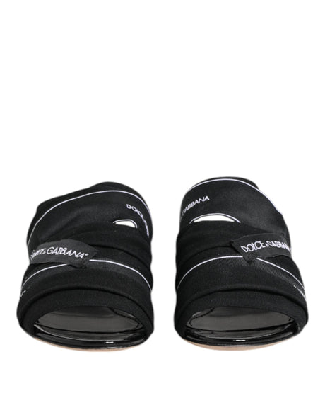 Dolce & Gabbana Black Slides Slip On Sandals Shoes - Hilstor