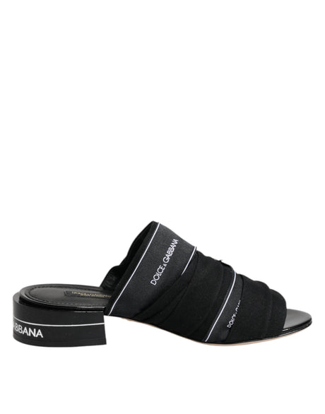 Dolce & Gabbana Black Slides Slip On Sandals Shoes - Hilstor