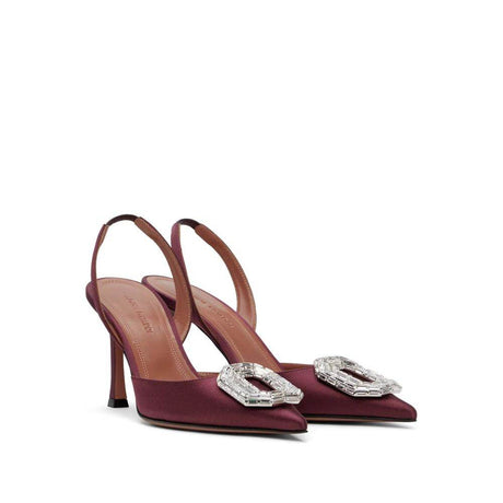 Amina Muaddi Camelia Sling 90 Satin Pumps - Hilstor
