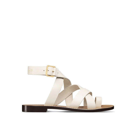 Dior Sun Leather Flat Sandals - Hilstor