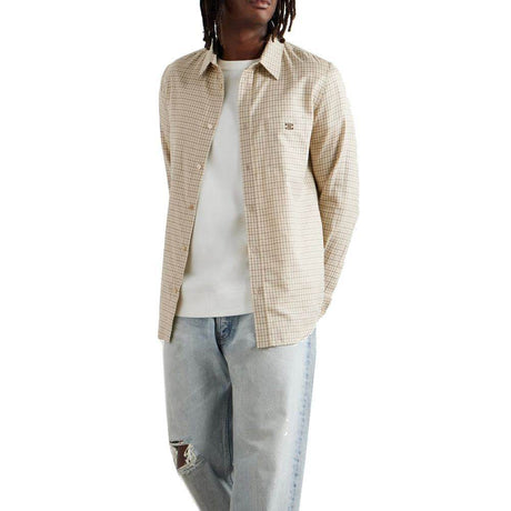 Celine Logo-Embroidered Checked Cotton Shirt - Hilstor