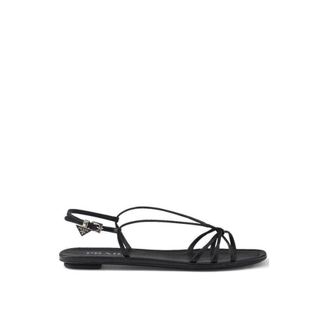 Prada Leather Flat Sandals - Hilstor