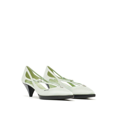 Prada Cut-Out Satin Pumps - Hilstor