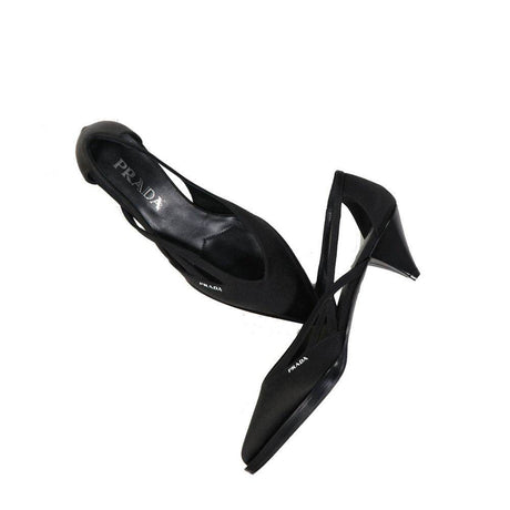 Prada 55mm Cut-Out Satin Pumps - Hilstor