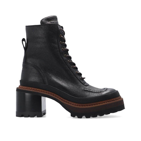 See By Chloé Mahalia Leather Lace-Up Boots - Hilstor