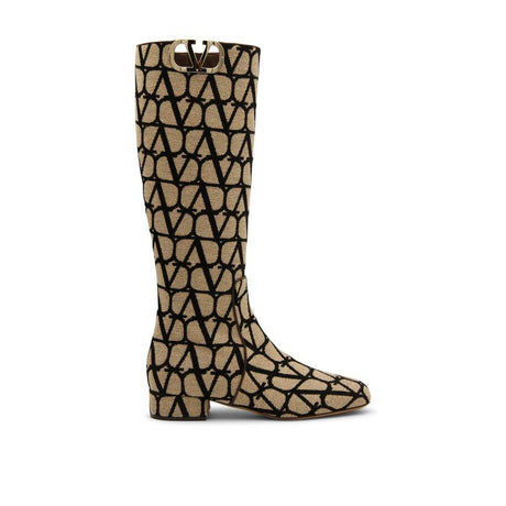 Valentino Garavani Canvas Logo Boots - Hilstor