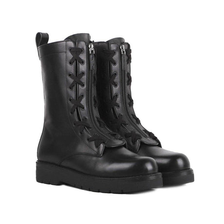 Valentino Garavani Combat Leather Boots - Hilstor