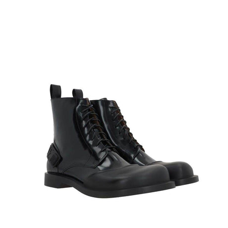 Loewe Leather Lace-Up Boots - Hilstor