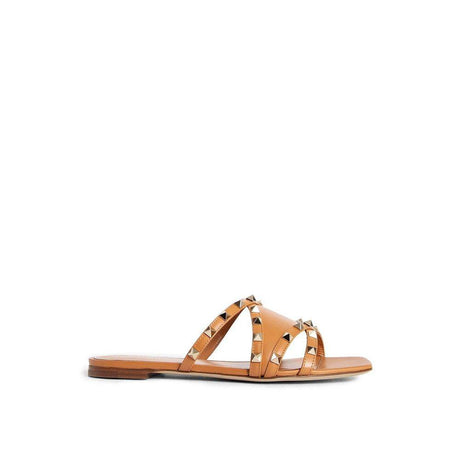 Valentino Garavani Rockstud Leather Flat Sandals - Hilstor