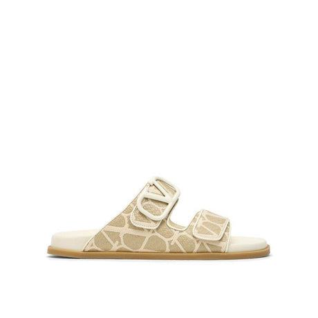 Valentino Garavani Toile Iconographe Flat Sandals - Hilstor