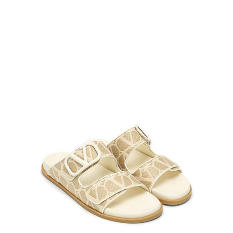 Valentino Garavani Toile Iconographe Flat Sandals - Hilstor