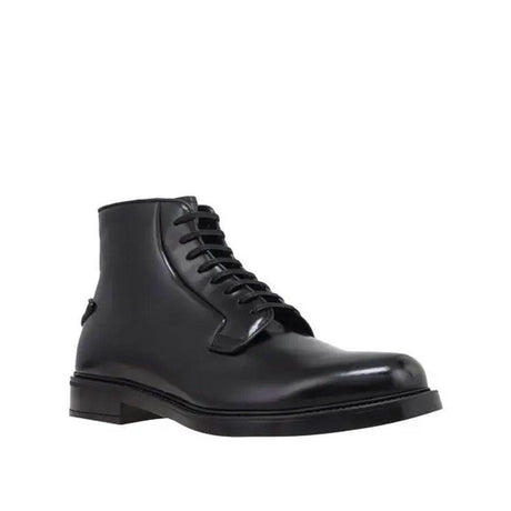 Prada Leather Lace-Up Boots - Hilstor