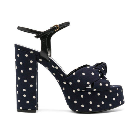 Saint Laurent Bianca Polka-Dot Sandals - Hilstor