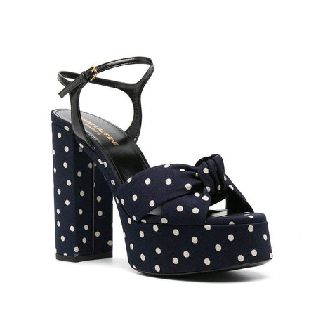 Saint Laurent Bianca Polka-Dot Sandals - Hilstor