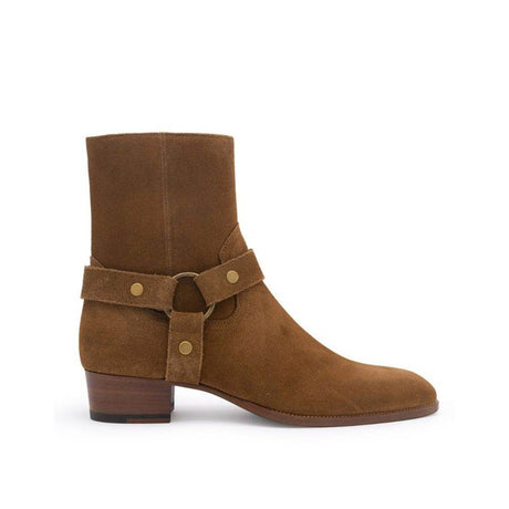 Saint Laurent Wyatt Harness Ankle Boots - Hilstor