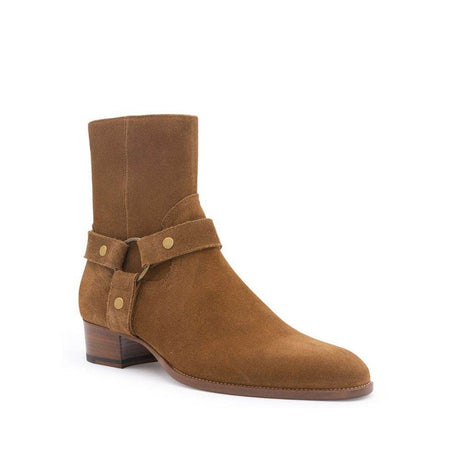 Saint Laurent Wyatt Harness Ankle Boots - Hilstor