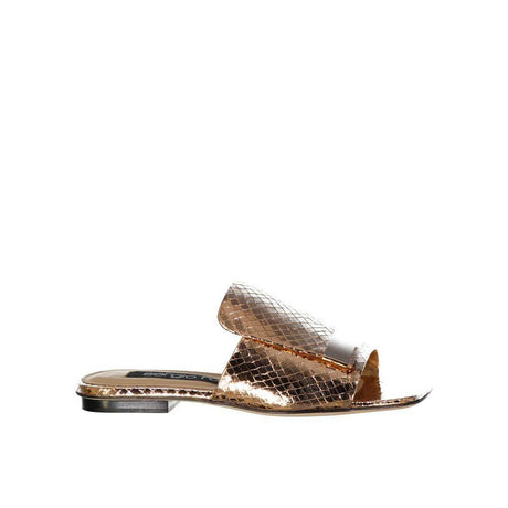 Sergio Rossi Leather Flat Sandals - Hilstor