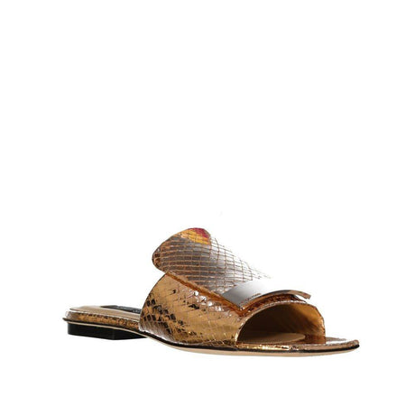 Sergio Rossi Leather Flat Sandals - Hilstor