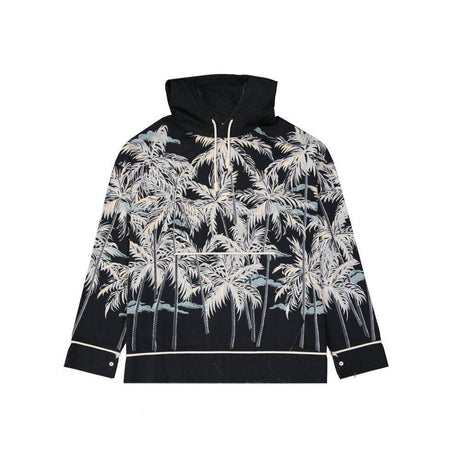 Palm Angels Hooded Printed Shirt - Hilstor