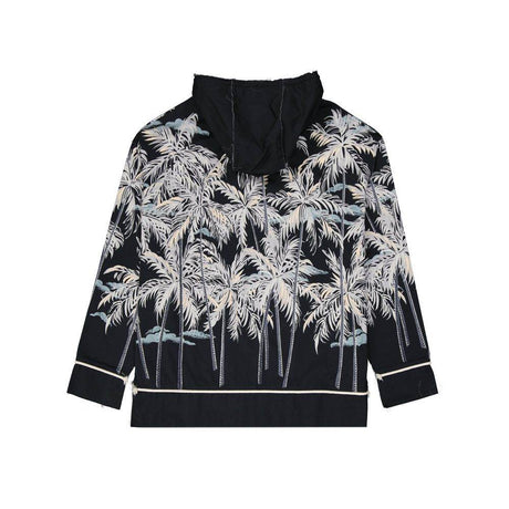 Palm Angels Hooded Printed Shirt - Hilstor