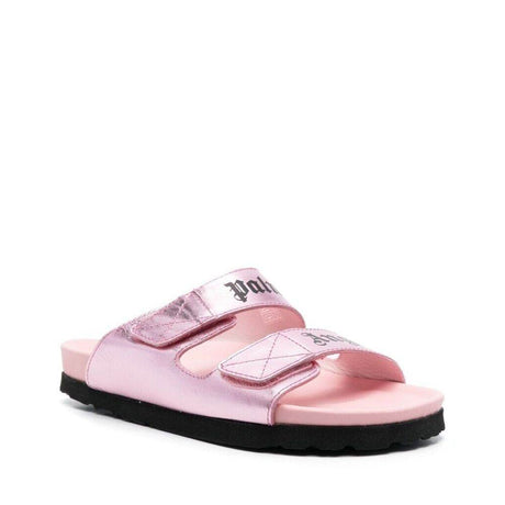 Palm Angels Leather Logo Sandals - Hilstor