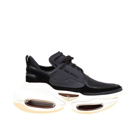 Balmain Leather And Fabric Sneakers - Hilstor