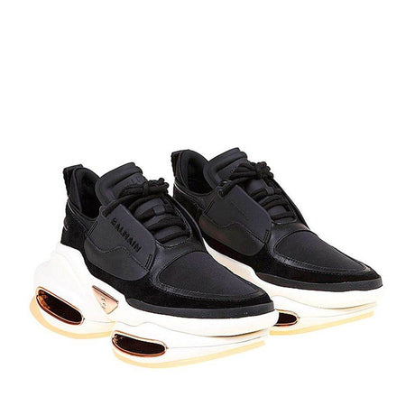 Balmain Leather And Fabric Sneakers - Hilstor