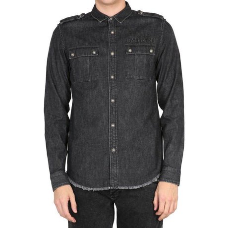 Balmain Cotton Denim Shirt - Hilstor