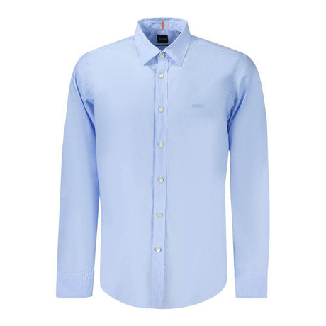 Hugo Boss Blue Cotton Men Shirt - Hilstor