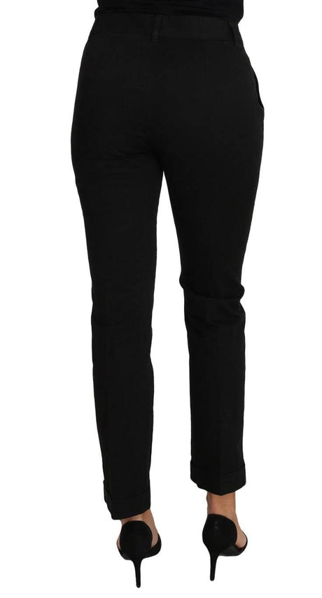 Dolce & Gabbana Black Dress Cropped Straight Straight Pants - Hilstor