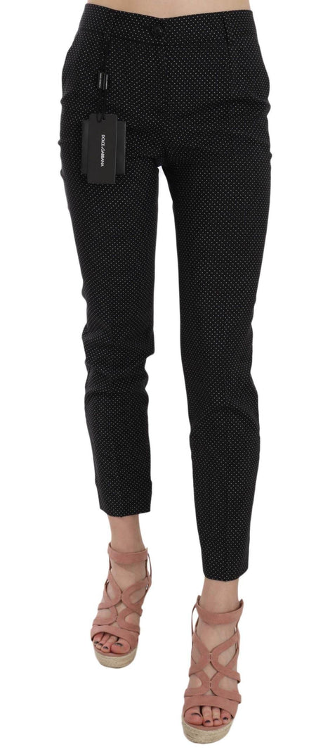 Dolce & Gabbana Polka Dot Slim Capri Trousers Tapered Pants - Hilstor