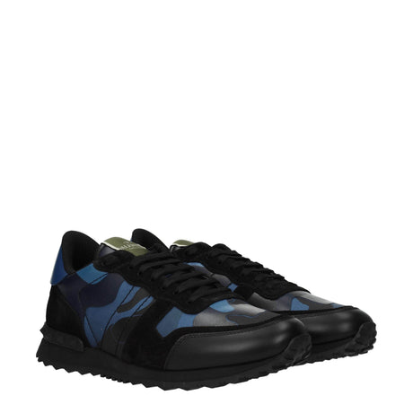 Valentino Garavani Blue Leather Low Tops - Hilstor