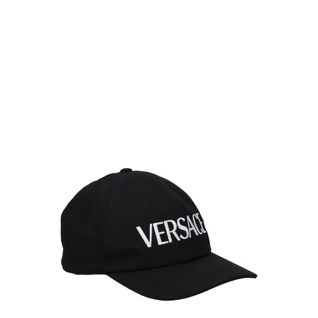 Versace Black Cotton Caps (Baseball Hat) - Hilstor