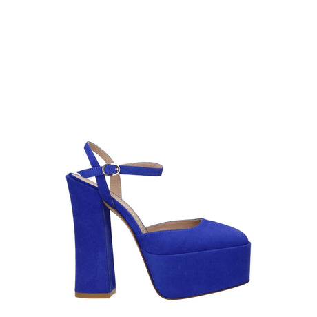 Stuart Weitzman Blue Leather Platforms - Hilstor