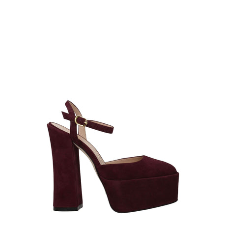 Stuart Weitzman Red Leather Platforms - Hilstor