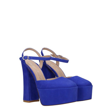 Stuart Weitzman Blue Leather Platforms - Hilstor