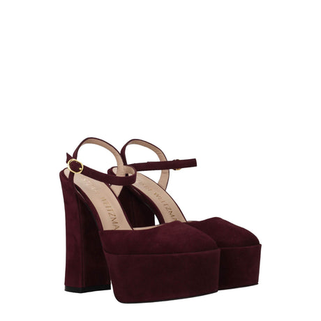 Stuart Weitzman Red Leather Platforms - Hilstor