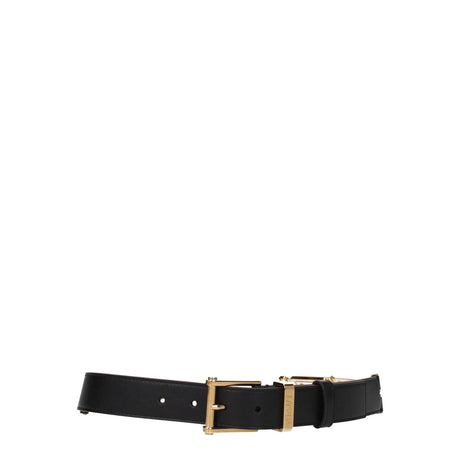 Versace Black Leather Regular Belts - Hilstor