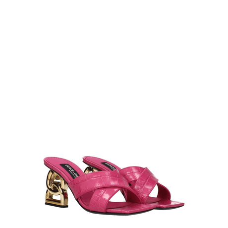 Dolce & Gabbana Pink Leather Platforms - Hilstor