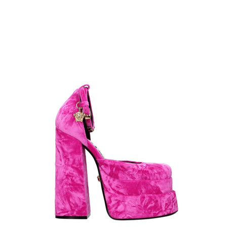 Versace Pink Velvet Platforms - Hilstor