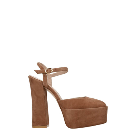 Stuart Weitzman Beige Leather Platforms - Hilstor