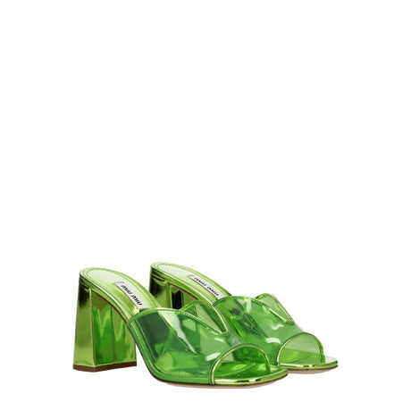 Miu Miu Green Plexiglass Platforms - Hilstor