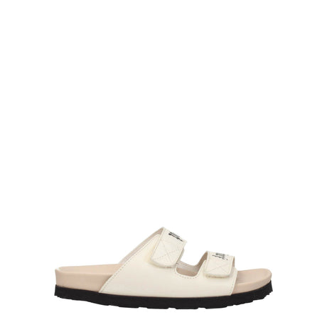 Palm Angels Beige Leather Flat Sandals - Hilstor
