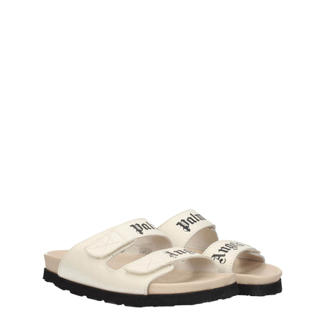 Palm Angels Beige Leather Flat Sandals - Hilstor