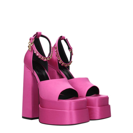 Versace Pink Satin Platforms - Hilstor