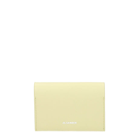 Jil Sander Yellow Leather Cardholders - Hilstor